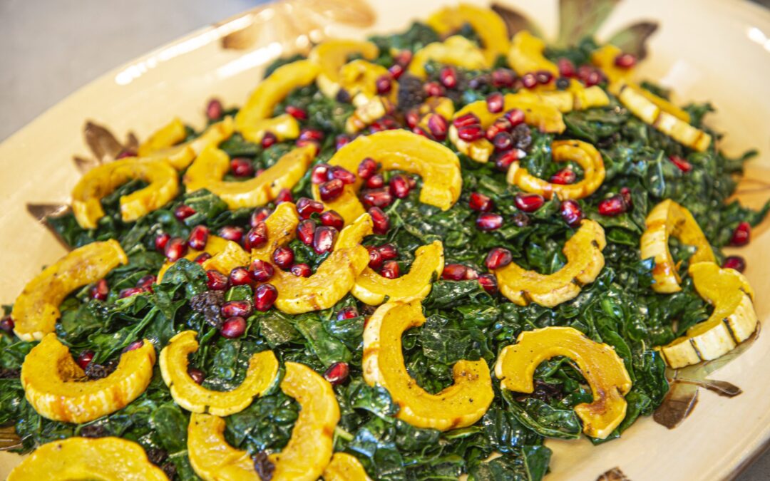 Massaged Kale Salad with Delicata Squash