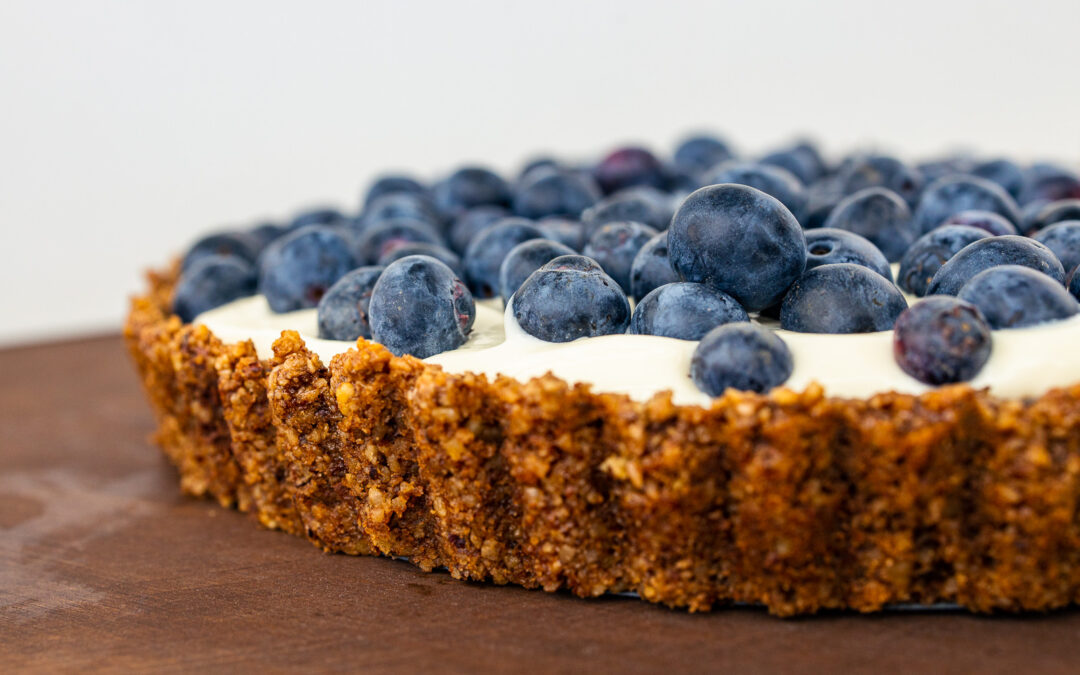 Blueberry Yogurt Tart with Hazelnut Almond Crust